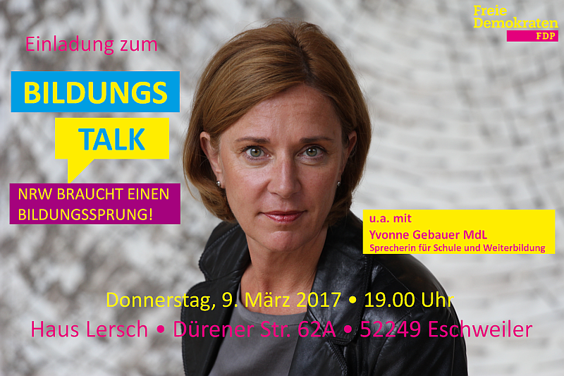 Einladung zum Bildungs-Talk mit Yvonne Gebauer